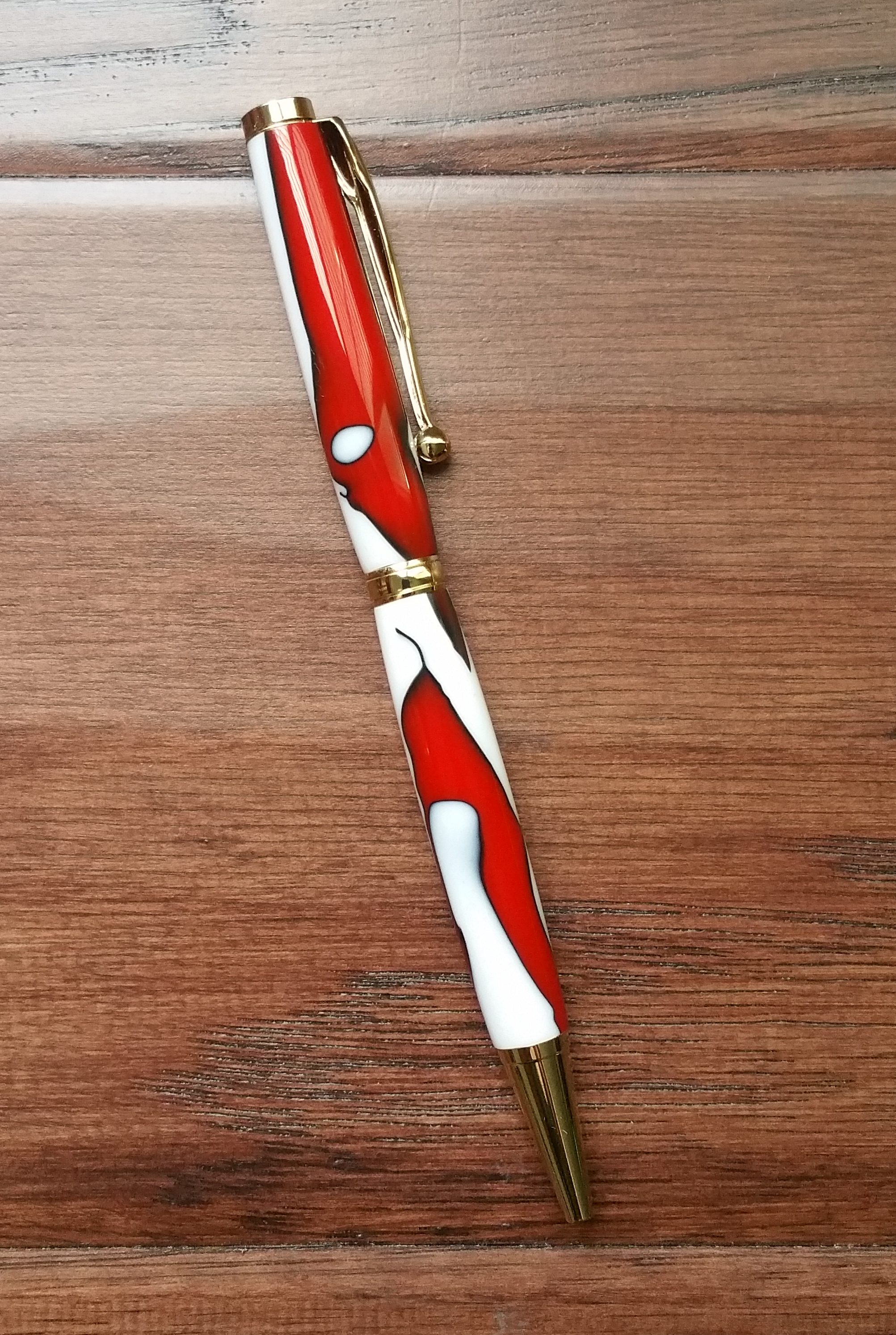 Gold Funline with Red and White Acrylic
